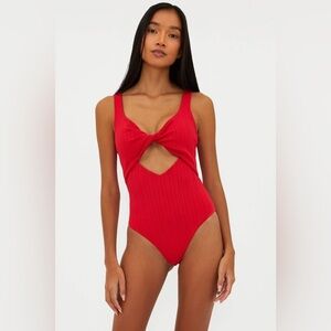 NWT Women’s Beach Riot Tyler One Piece Bathing suit, Red. Size: small